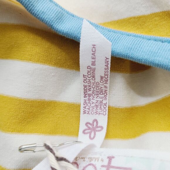 NEW Matilda Jane Sunshiny Days T-Shirt Dress Girls 14 Yellow Striped Knit Tiered - Picture 11 of 13